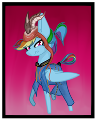 Size: 721x901 | Tagged: safe, artist:symphstudio, artist:xxmissteaxx, imported from derpibooru, rainbow dash, clothes, female, shaman, solo, tengriism