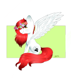 Size: 1615x1779 | Tagged: safe, artist:xflower-girlx, imported from derpibooru, oc, oc only, oc:flowercrown, pony, solo