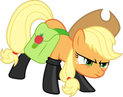 Size: 10733x8447 | Tagged: safe, artist:kevinerino, imported from derpibooru, applejack, .svg available, absurd resolution, female, fireproof boots, saddle bag, simple background, solo, transparent background, vector