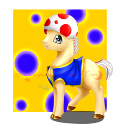 Size: 1016x1036 | Tagged: safe, artist:silverbabywolf, imported from derpibooru, pony, looking at you, ponified, solo, super mario bros., toad (mario bros), watermark