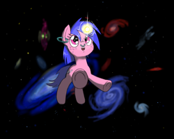 Size: 1280x1024 | Tagged: safe, artist:trickydick, imported from derpibooru, oc, oc only, oc:crackiepipe, galaxy, pony bigger than a planet, solo, space, underhoof