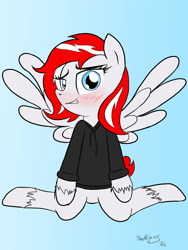 Size: 1024x1365 | Tagged: safe, artist:thealjavis, imported from derpibooru, oc, oc only, pegasus, pony, anatomically incorrect, clothes, incorrect leg anatomy, solo, sweater