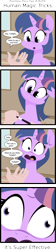 Size: 1466x6522 | Tagged: dead source, safe, artist:jittery-the-dragon, imported from derpibooru, twilight sparkle, alicorn, human, pony, close-up, coin, comic, cute, derp, dialogue, extreme close up, extreme close-up, hand, head tilt, it's super effective, magic trick, open mouth, pointless pony tips, shocked, shrunken pupils, twiabetes, twilight sparkle (alicorn), wand, wide eyes