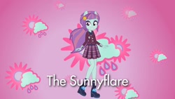 Size: 1920x1080 | Tagged: safe, artist:kimmyfinster2476pro, imported from derpibooru, sunny flare, equestria girls, ponied up, wallpaper