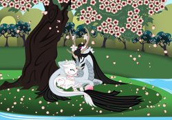 Size: 3000x2087 | Tagged: safe, artist:saturngrl, artist:taikgwendo, imported from derpibooru, oc, oc only, oc:lady yin, kirin, comic:extinction, baby, empress, kindness, motherly, neigh-beyul, prince