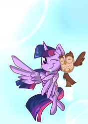 Size: 1240x1754 | Tagged: safe, artist:s4vin, imported from derpibooru, owlowiscious, twilight sparkle, alicorn, pony, twilight sparkle (alicorn)