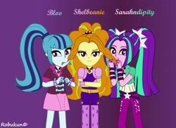 Size: 3500x2550 | Tagged: safe, artist:robukun, imported from derpibooru, adagio dazzle, aria blaze, sonata dusk, equestria girls, nom, the dazzlings