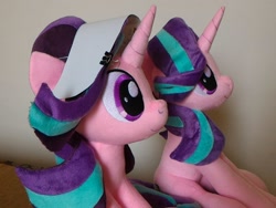 Size: 1440x1080 | Tagged: safe, artist:nekokevin, imported from derpibooru, starlight glimmer, pony, unicorn, series:nekokevin's glimmy, female, irl, mare, photo, plushie, self ponidox, sitting, smiling