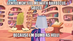 Size: 800x449 | Tagged: safe, edit, edited screencap, imported from derpibooru, screencap, twilight sparkle, the return of harmony, aqua teen hunger force, bucket, doctor weird, dr. weird, female, image macro, makeameme.org, meme, solo