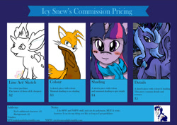 Size: 1024x723 | Tagged: safe, artist:icysnew, imported from derpibooru, fluttershy, princess luna, twilight sparkle, oc, commission info, crossover, miles "tails" prower, pokémon, s1 luna, sonic the hedgehog (series)
