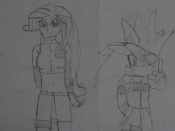 Size: 1024x768 | Tagged: safe, artist:brandonale, imported from derpibooru, rarity, equestria girls, belly button, clothes, cosplay, costume, crossover, hatake kakashi, midriff, naruto, naruto shippuden, naruto: shippūden, silver the hedgehog, sonic the hedgehog (series), traditional art, yamanaka ino