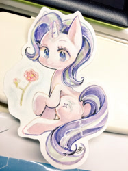 Size: 500x667 | Tagged: safe, artist:sibashen, imported from derpibooru, starlight glimmer, pony, colored pupils, craft, female, flower, rose, solo