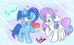 Size: 2661x1634 | Tagged: safe, artist:lynchristina, imported from derpibooru, princess flurry heart, oc, oc:galaxy star, floppy ears, galaheart, older, remembrance (audio drama)