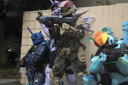 Size: 6000x4000 | Tagged: safe, artist:sempbron3, imported from derpibooru, princess luna, rainbow dash, roseluck, twilight sparkle, alicorn, human, absurd resolution, clothes, cosplay, costume, crossover, fire team harmony, gun, halo (series), handgun, irl, irl human, pacific ponycon, pacific ponycon 2017, photo, pistol, rd spartan, rifle, sgt. roseluck, shotgun, sniper rifle, spartan luna, twilight sparkle (alicorn), twilight spartan, weapon