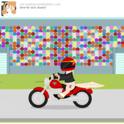 Size: 540x540 | Tagged: safe, artist:aha-mccoy, imported from derpibooru, oc, oc only, oc:jay aaron mclovin, earth pony, pony, nopony-ask-mclovin, animated, ask, gif, helmet, male, motorcycle, motorcycle helmet, solo, stallion, tumblr