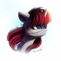 Size: 1600x1600 | Tagged: safe, artist:likelike1, imported from derpibooru, oc, oc only, pony, unicorn, bust, eyepatch, female, mare, multiple horns, portrait, simple background, solo, white background