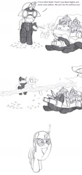 Size: 920x1972 | Tagged: safe, artist:dsb71013, imported from derpibooru, oc, oc only, oc:amber spark, oc:static signal, catsuit, comic, goggles, magic, monochrome, steam, telekinesis