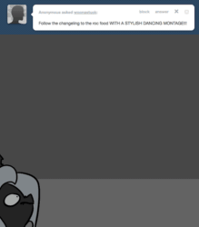 Size: 666x761 | Tagged: safe, artist:egophiliac, imported from derpibooru, princess luna, oc, oc:imogen, oc:pebbl, changeling, changeling queen, pony, moonstuck, animated, bipedal, cartographer's cap, changeling oc, changeling queen oc, dancing, female, filly, gif, grayscale, hat, marauder's mantle, monochrome, moon roc, woona, younger