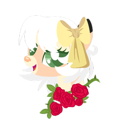 Size: 1024x1119 | Tagged: safe, artist:cinna-swirl, imported from derpibooru, oc, oc only, deer, base used, bow, flower, lineless, ribbon, rose