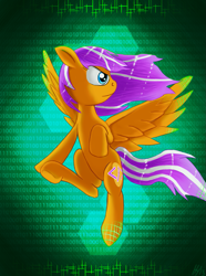 Size: 873x1175 | Tagged: safe, artist:jphyperx, imported from derpibooru, oc, oc only, oc:digidrop, pegasus, pony, abstract background, flying, solo