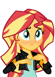 Size: 595x842 | Tagged: safe, imported from derpibooru, sunset shimmer, equestria girls, friendship games, .svg available, blushing, female, simple background, solo, svg, transparent background, vector