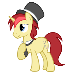 Size: 3000x3000 | Tagged: safe, artist:ashidaru, imported from derpibooru, oc, oc only, oc:ace artistry, pony, unicorn, bronies.de, hat, necktie, simple background, solo, top hat, transparent background