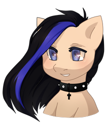 Size: 1633x1835 | Tagged: safe, artist:ponyinsideme, imported from derpibooru, oc, oc only, pony, bust, collar, cross, portrait, simple background, solo, transparent background