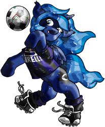 Size: 826x1000 | Tagged: safe, artist:davide76, deleted from derpibooru, imported from derpibooru, princess luna, ball, fc internazionale milano, football, rearing, simple background, solo, transparent background