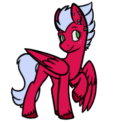 Size: 450x450 | Tagged: safe, artist:bluebrush09, imported from derpibooru, oc, oc only, oc:melon frost, animated, blinking, commission, cute, ear piercing, freckles, gif, piercing, raised hoof, smiling, solo, spread wings, wings