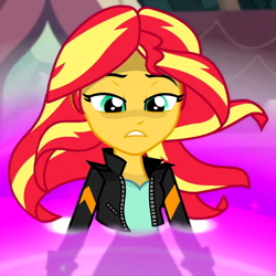 Size: 720x720 | Tagged: safe, imported from derpibooru, screencap, sunset shimmer, equestria girls, friendship games, clothes, cropped, female, looking down, magic, solo