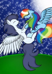 Size: 900x1273 | Tagged: safe, artist:starchildtm, deleted from derpibooru, imported from derpibooru, rainbow dash, soarin', pony, male, shipping, soarindash, straight, watermark
