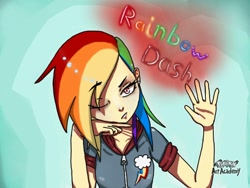 Size: 1024x768 | Tagged: safe, artist:mamatdraw, imported from derpibooru, rainbow dash, human, clothes, female, humanized, solo