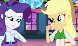 Size: 1164x686 | Tagged: safe, artist:ktd1993, imported from derpibooru, applejack, rarity, equestria girls, female, lesbian, rarijack, shipping