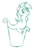 Size: 872x1297 | Tagged: safe, artist:strangiesleepy, imported from derpibooru, lyra heartstrings, sea pony, bucket, female, looking at you, monochrome, seapony lyra, simple background, smiling, solo, species swap, white background
