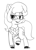 Size: 1280x1757 | Tagged: safe, artist:pabbley, imported from derpibooru, pony, callie briggs, clothes, lidded eyes, monochrome, open mouth, ponified, raised hoof, simple background, solo, suit, swat kats, white background