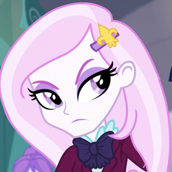 Size: 772x772 | Tagged: safe, imported from derpibooru, screencap, fleur-de-lis, equestria girls, friendship games, cropped, female, solo, unhappy, upset