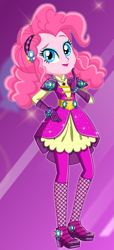 Size: 234x514 | Tagged: safe, artist:unicornsmile, imported from derpibooru, pinkie pie, equestria girls, legend of everfree, clothes, female, gloves, open mouth, ponied up, solo, starsue