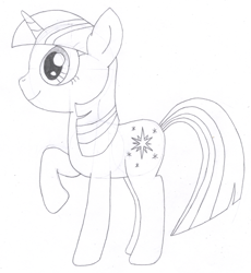 Size: 1278x1390 | Tagged: safe, artist:aafh, imported from derpibooru, twilight sparkle, pony, female, monochrome, solo, traditional art