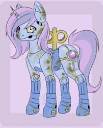 Size: 768x950 | Tagged: safe, artist:whitenoiseghost, imported from derpibooru, oc, oc only, pony, robot, robot pony, solo, steamling, steampunk