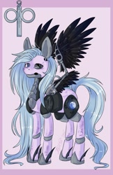 Size: 760x1170 | Tagged: safe, artist:whitenoiseghost, imported from derpibooru, oc, oc only, pony, robot, robot pony, solo, steamling, steampunk