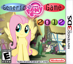 Size: 1352x1200 | Tagged: safe, artist:employeeamillion, imported from derpibooru, fluttershy, 3ds, box art, ponyville