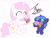 Size: 2672x2024 | Tagged: safe, artist:bluse, imported from derpibooru, princess celestia, princess luna, alicorn, pony, baby, baby pony, cake, cakelestia, cakeluna, cewestia, cute, duo, eating, eyes closed, female, filly, filly celestia, filly luna, food, lunabetes, nose wrinkle, pink-mane celestia, show accurate, simple background, sitting, underhoof, white background, woona, younger