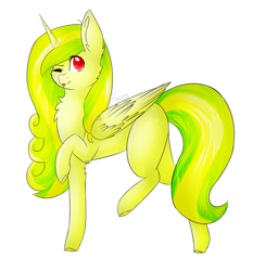 Size: 869x891 | Tagged: safe, artist:twinkepaint, imported from derpibooru, oc, oc only, oc:solar swirl, alicorn, pony, female, mare, one eye closed, raised hoof, simple background, solo, tongue out, white background, wink