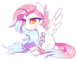 Size: 2758x2181 | Tagged: safe, artist:sorasku, imported from derpibooru, oc, oc only, oc:silver, pegasus, pony, bandage, female, high res, mare, prosthetic limb, prosthetics, simple background, sitting, solo, transparent background