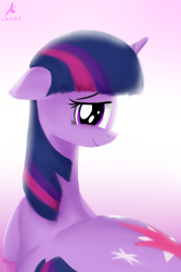 Size: 1000x1500 | Tagged: safe, artist:truffle shine, imported from derpibooru, twilight sparkle, pony, unicorn, female, looking at you, signature, solo, twibutt