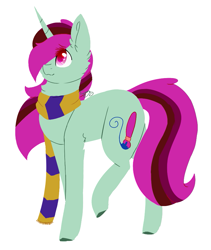 Size: 747x887 | Tagged: safe, artist:twinkepaint, imported from derpibooru, oc, oc only, oc:twinke paint, pony, unicorn, clothes, female, mare, scarf, simple background, solo, white background