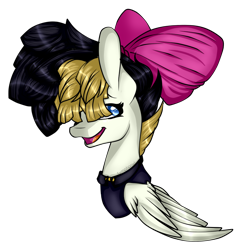 Size: 910x906 | Tagged: safe, artist:symphstudio, artist:xxmissteaxx, imported from derpibooru, songbird serenade, pegasus, pony, my little pony: the movie, bow, bust, cute, female, hair bow, mare, portrait, simple background, solo, transparent background