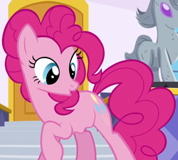 Size: 1000x900 | Tagged: safe, imported from derpibooru, screencap, pinkie pie, pony, spice up your life, cropped, female, hungry, mare, solo, stomach growl