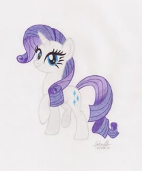 Size: 815x981 | Tagged: safe, artist:soulsliver249, imported from derpibooru, rarity, pony, unicorn, female, looking at you, mare, raised hoof, smiling, solo, traditional art