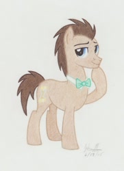 Size: 760x1052 | Tagged: safe, artist:soulsliver249, imported from derpibooru, doctor whooves, time turner, pony, male, solo, stallion, traditional art